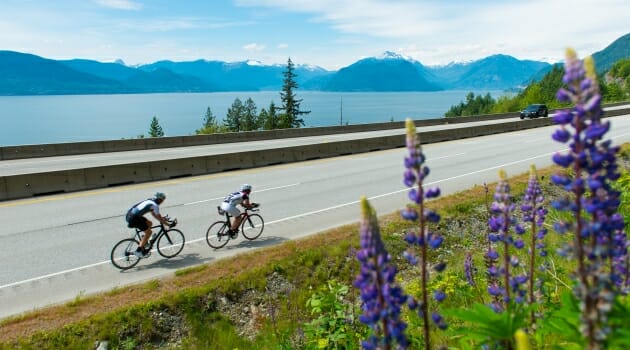 Road cycling the Sea to Sky Highway photo by Mike Crane/Tourism Whistler