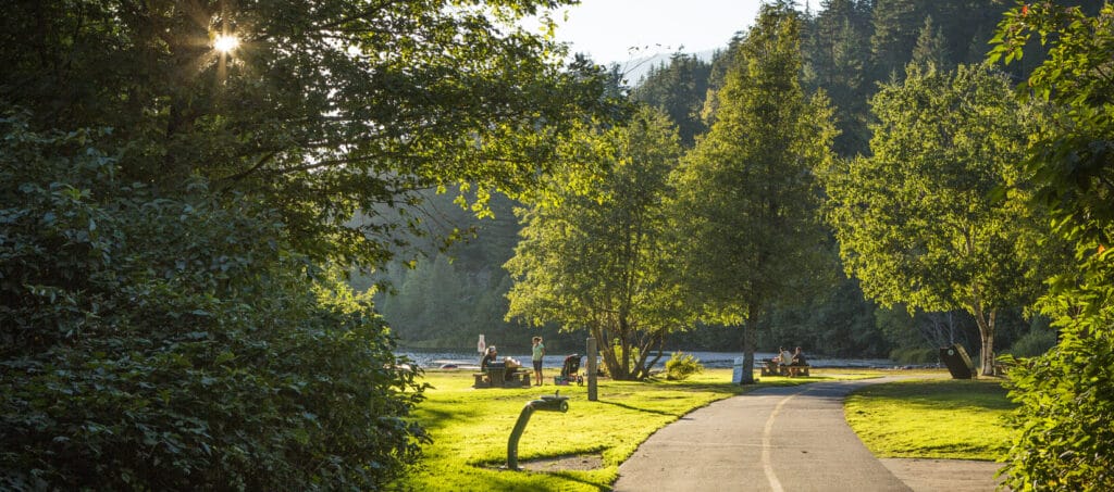 View of the valley trail through Lakeside Park.