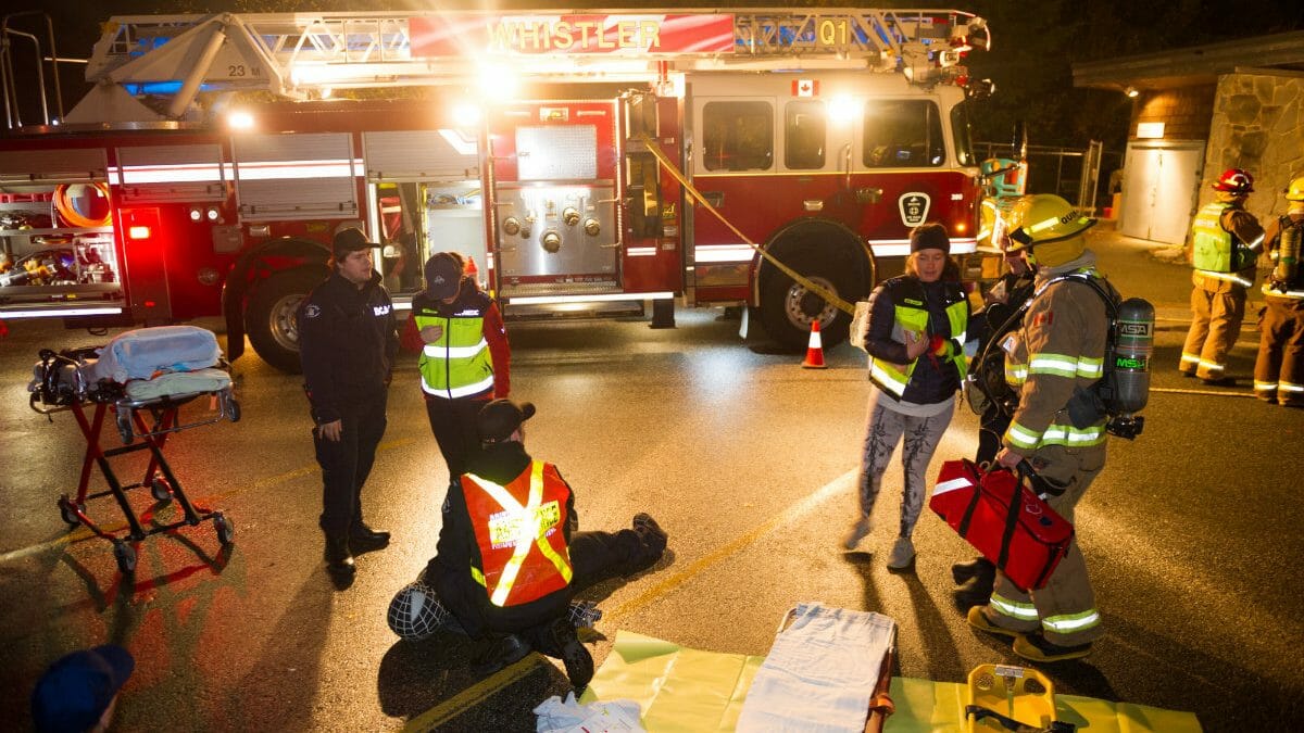 Whistler emergency exercise. Photo credit: Mike Crane