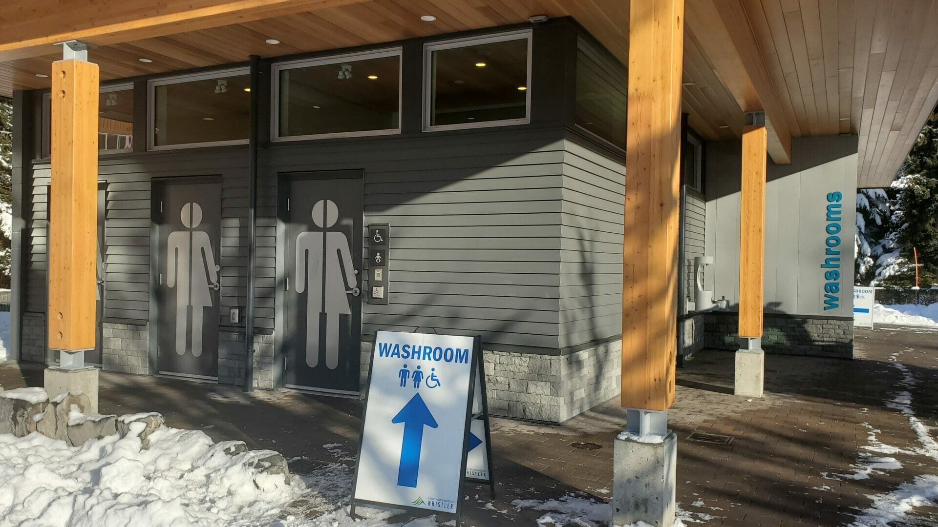 image of entrances to non-gendered washroom facilities