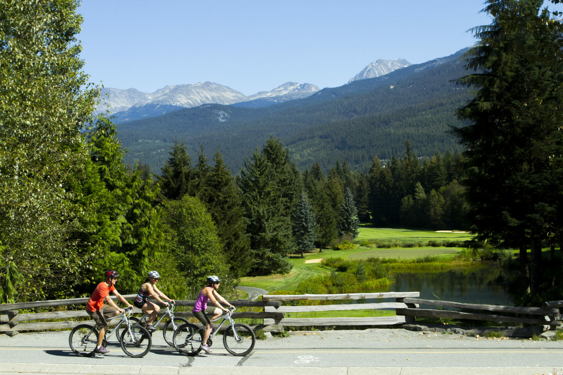 Biking on valley trail.