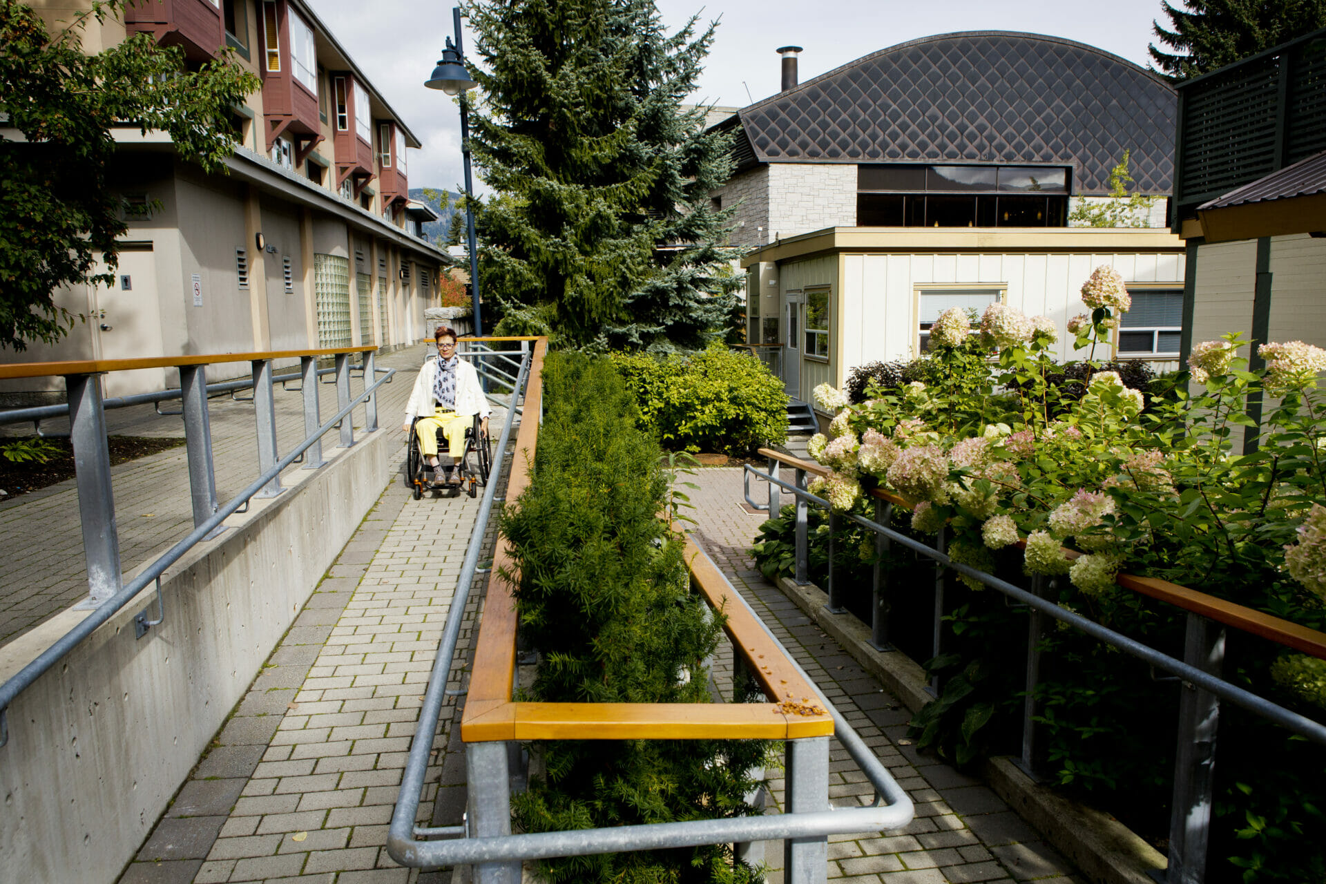 Wheelchair access in village.