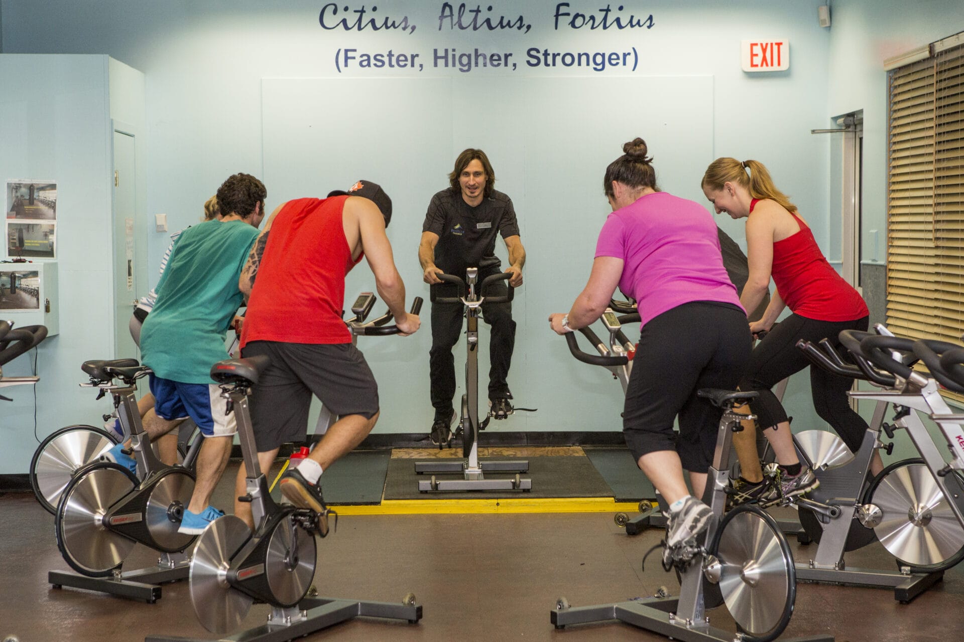 Spin class at Meadow park sport centre.