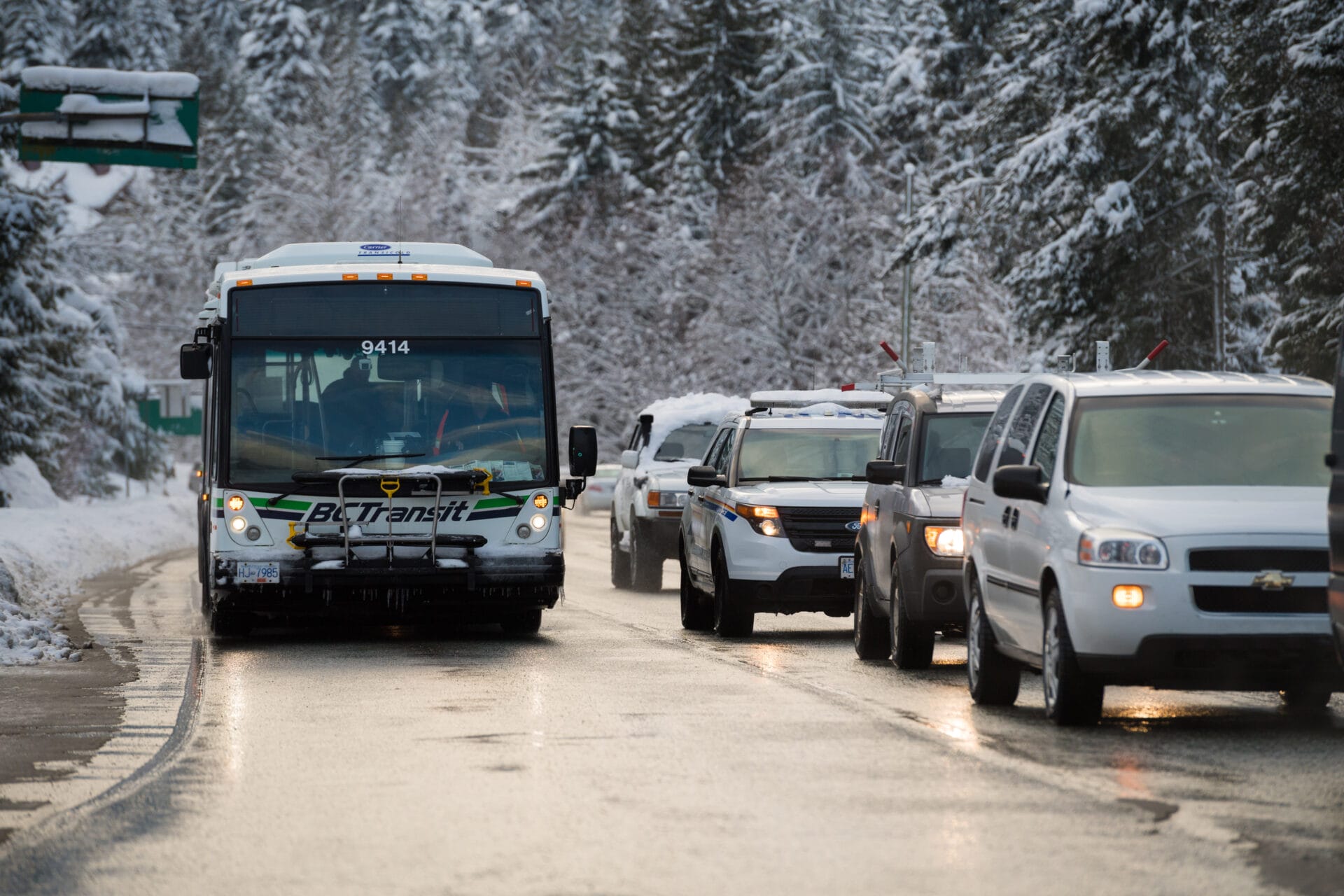 Bus queue jumper for Whistler transit. Mike Crane Photo