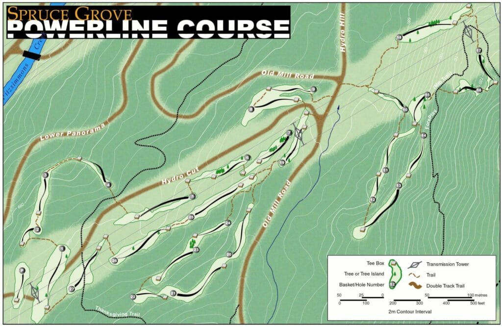 Map of Powerline disc golf course