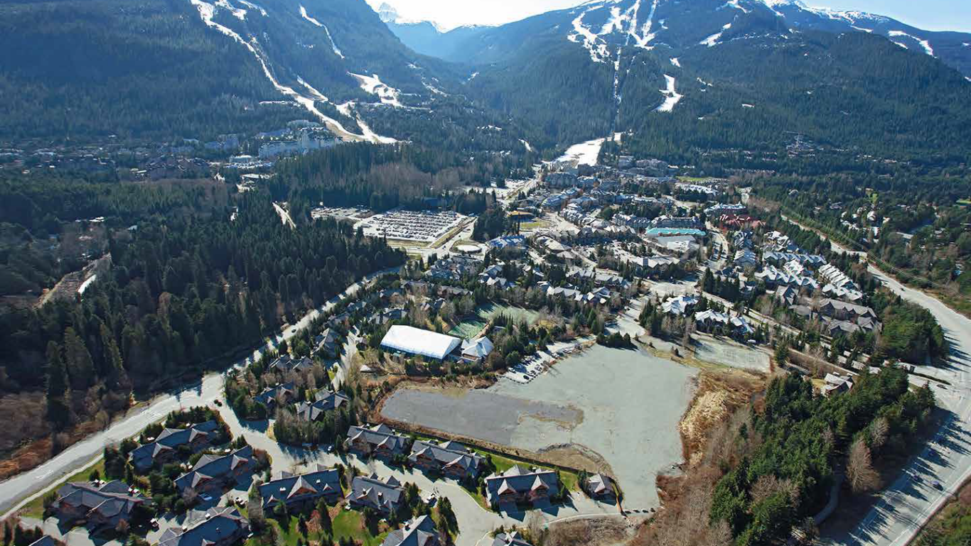 Aerial view of large 4500 Northlands in Whistler Village