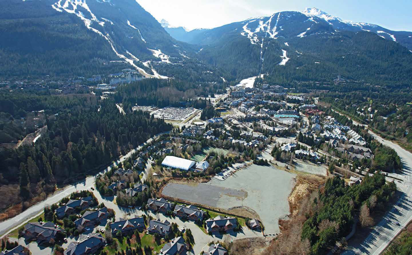 Aerial view of large 4500 Northlands in Whistler Village