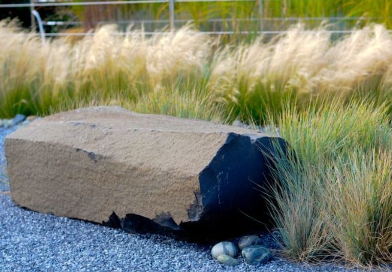 Image of basalt column bench
