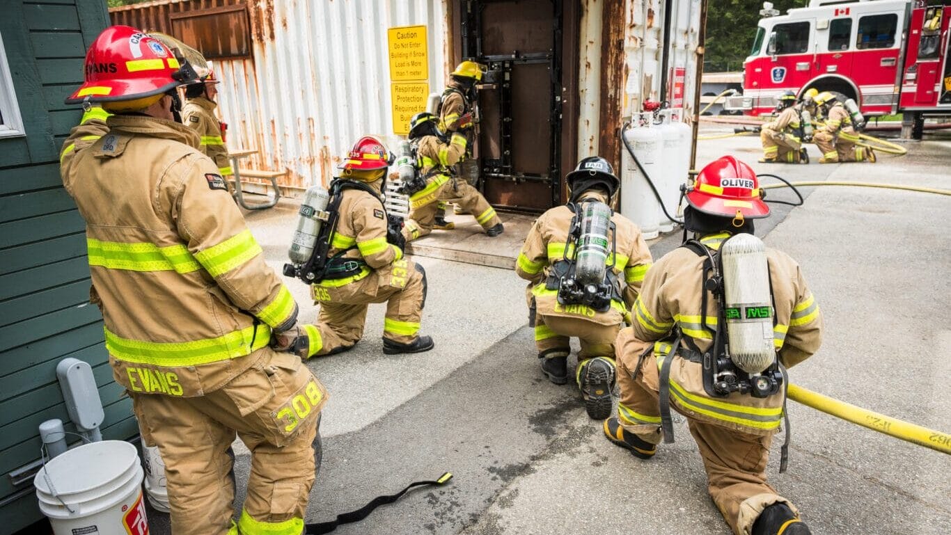 Fire fighters training at the Whistler Fire Station.