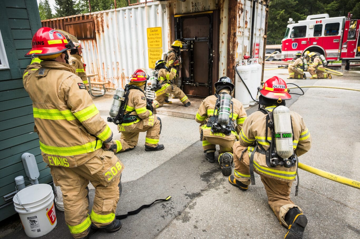 Fire fighters training at the Whistler Fire Station.