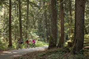 Bikers on the Valley Trail in Whistler