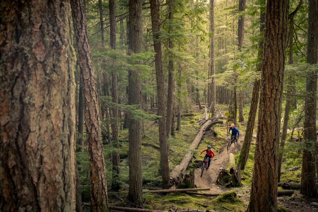Cross country mountain biking the Lost Lake trails in Whistler, British Columbia