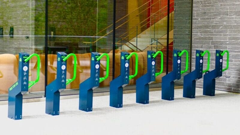 Bike charging rack
