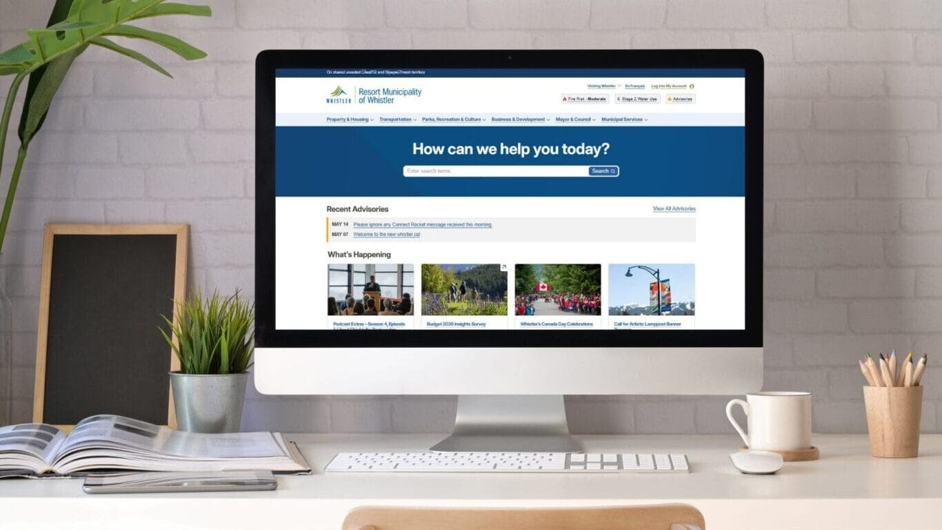 Whistler.ca home page following redesign