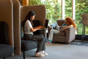 Teens studying at the Whistler Public Library.