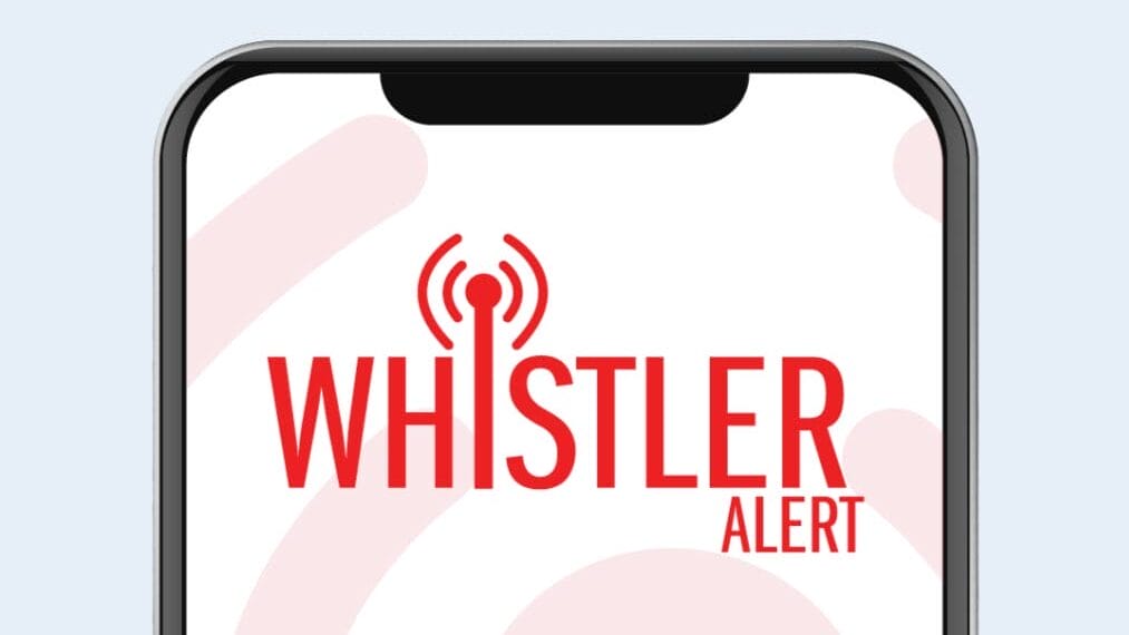Whistler Alert app on a cellphone