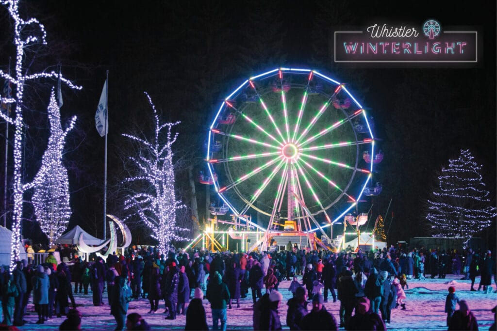 Ferris wheel with Winterlight text in corner of image